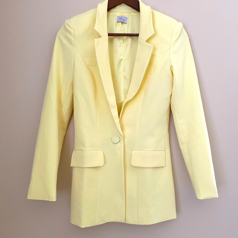 Oh Polly | Pastel yellow blazer